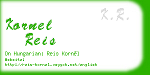 kornel reis business card